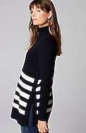 ribbed-sleeves turtleneck sweater