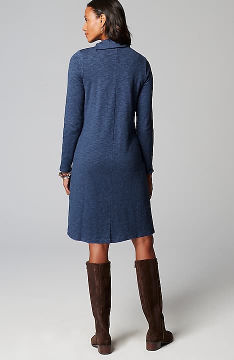 pure jill asymmetrical cowl-neck dress