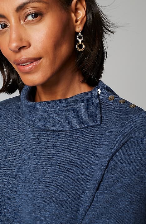 pure jill asymmetrical cowl-neck dress
