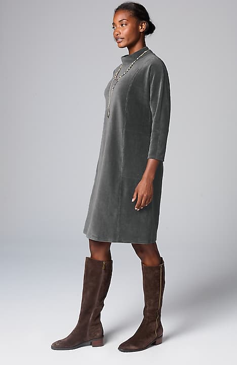 pure jill corded-velour dress