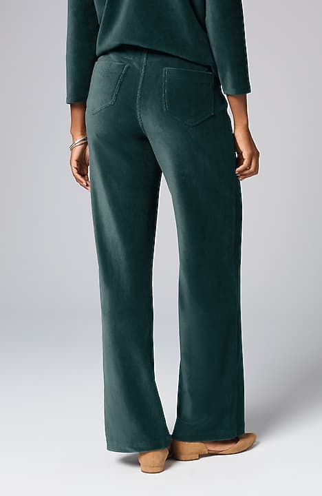 PURE JILL CORDED-VELOUR WIDE-LEG PANTS | JJill