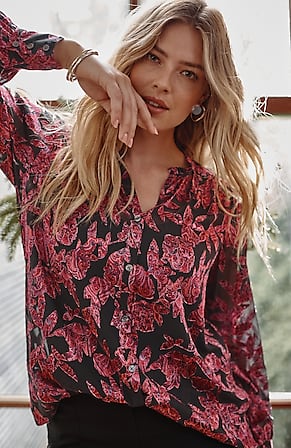 Image for Ruffled Burnout Top