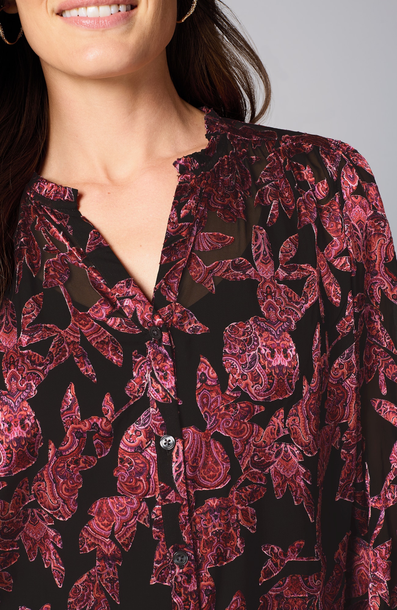 ruffled burnout top
