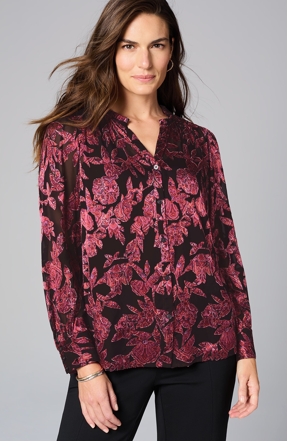 ruffled burnout top