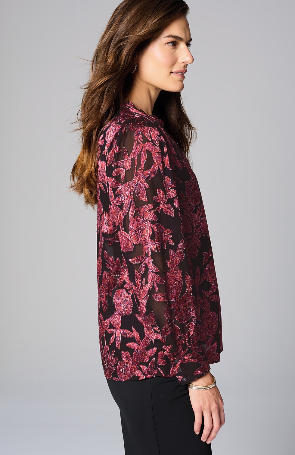 ruffled burnout top