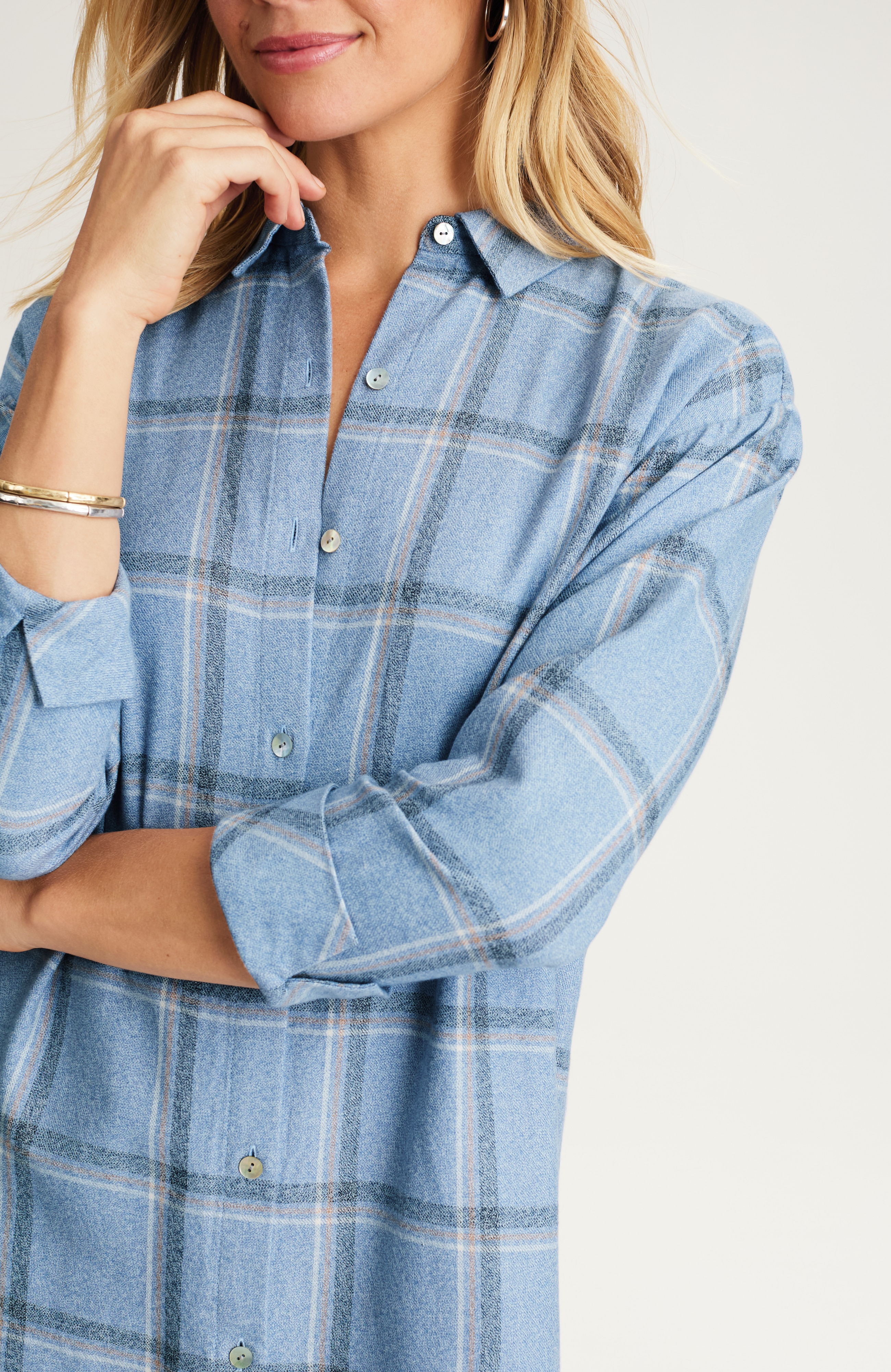 cozy plaid tunic