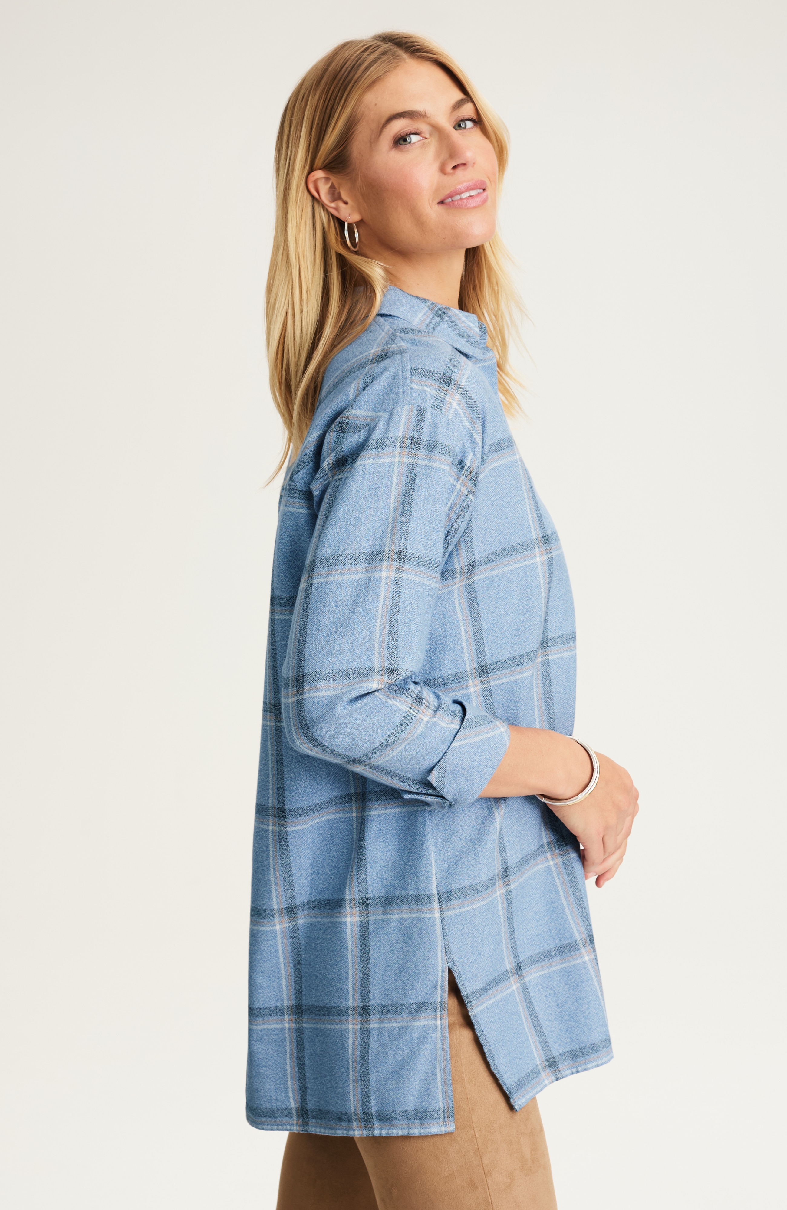 cozy plaid tunic