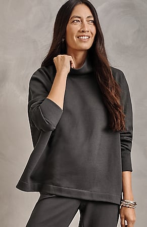 Image for Pure Jill Fleece Stepped-Hem Top