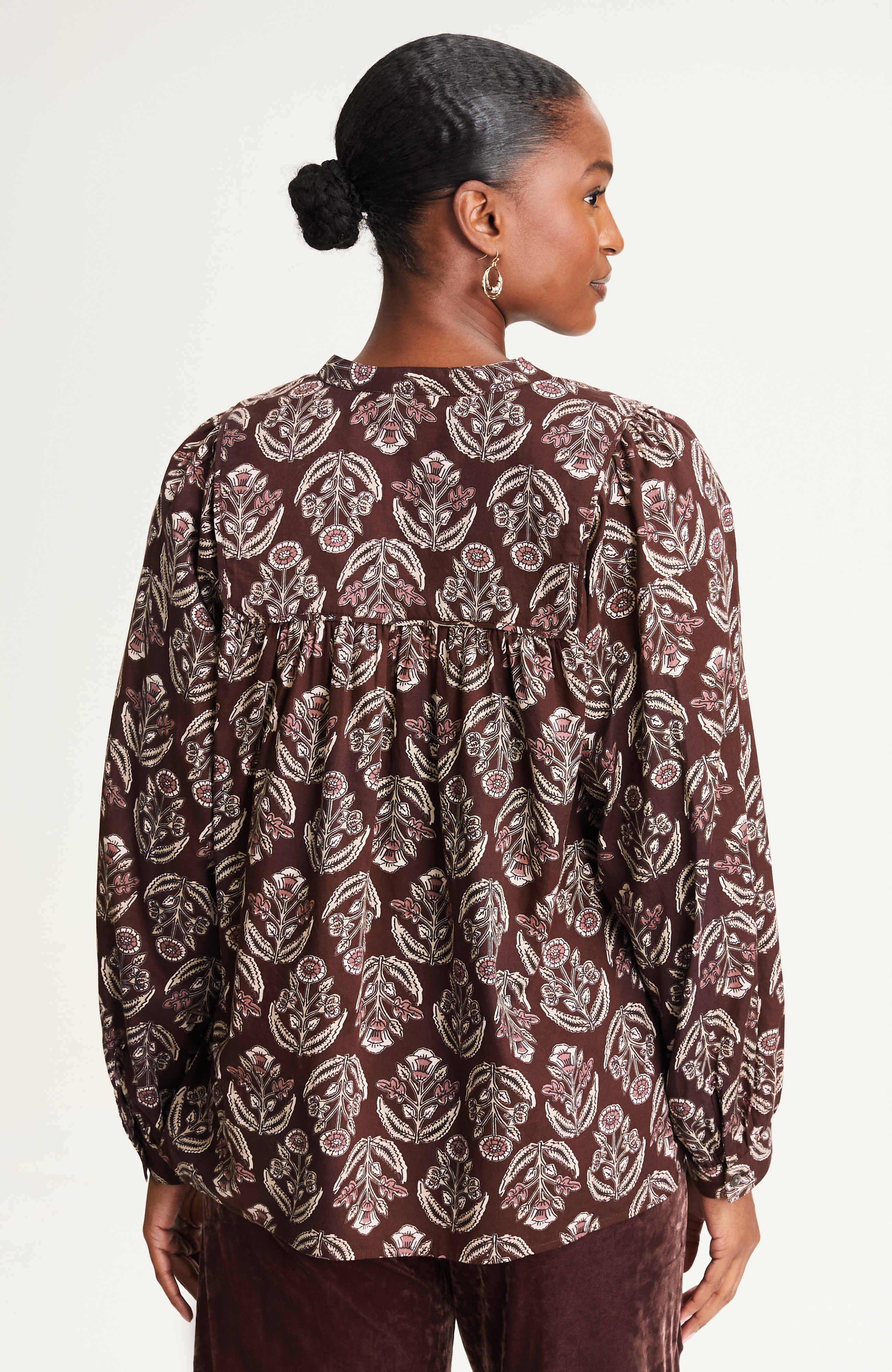 pure jill block-printed paisley top
