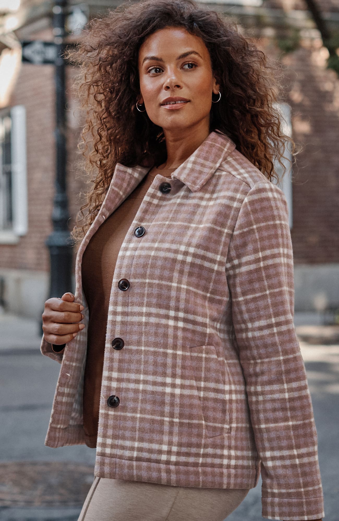Jjill J.jill Wearever Double-face Plaid Jacket In Plum Heather Multi