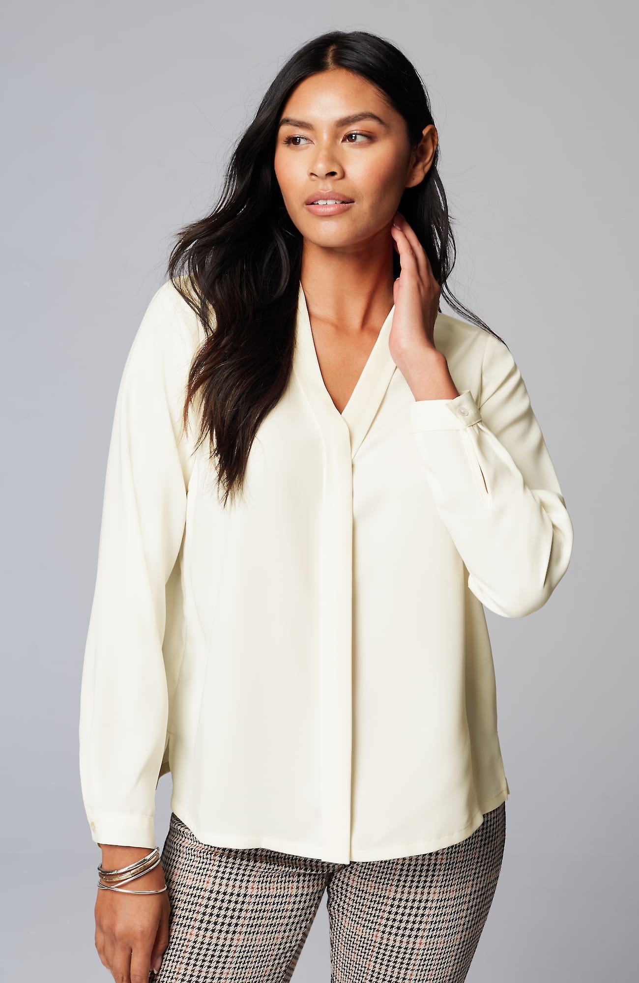 Jjill J.jill Wearever Refined Woven Top In Cream
