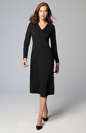 Image for Wearever Double-Face Jersey Fit-And-Flare Dress