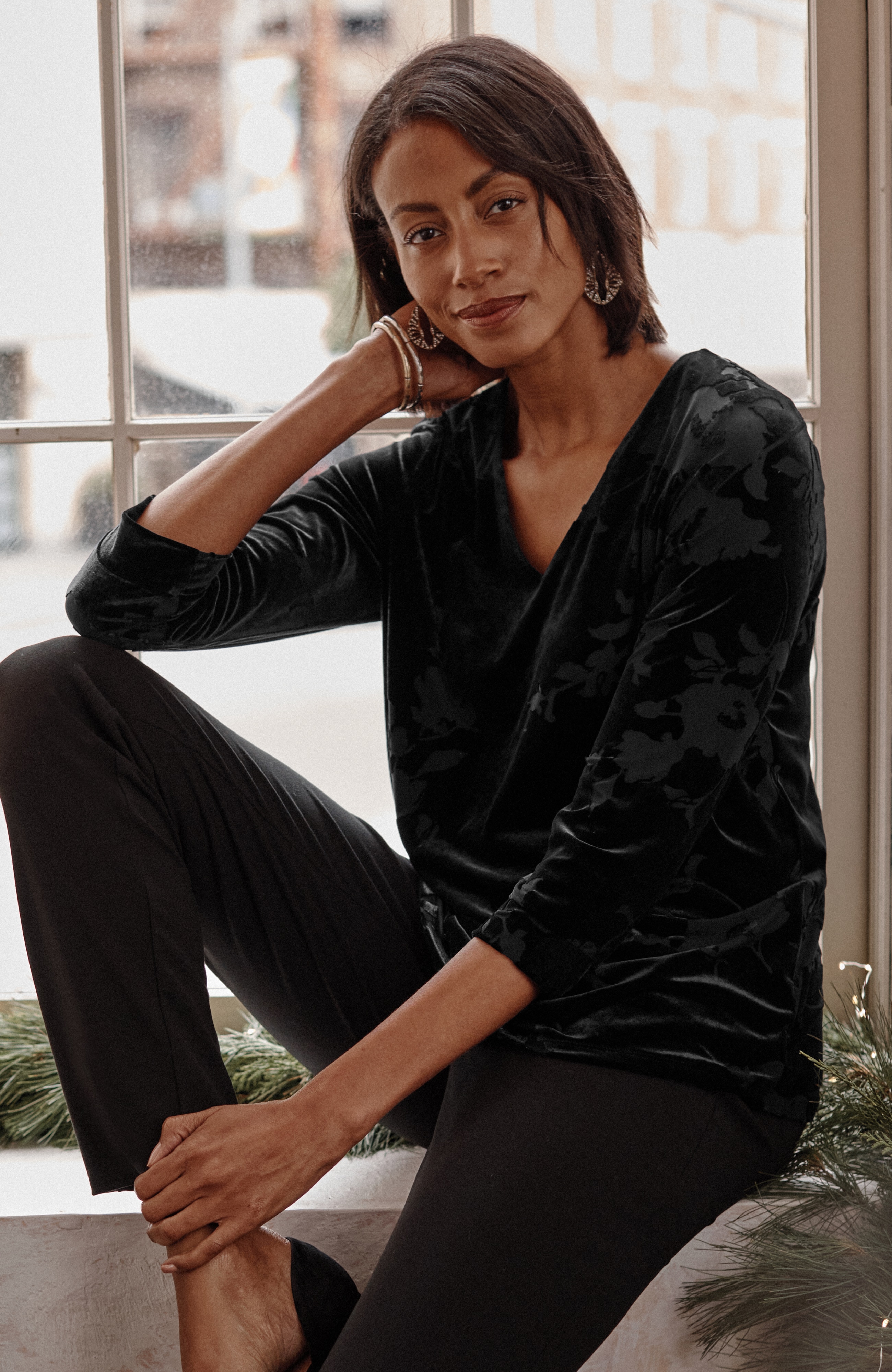 wearever velvet burnout top