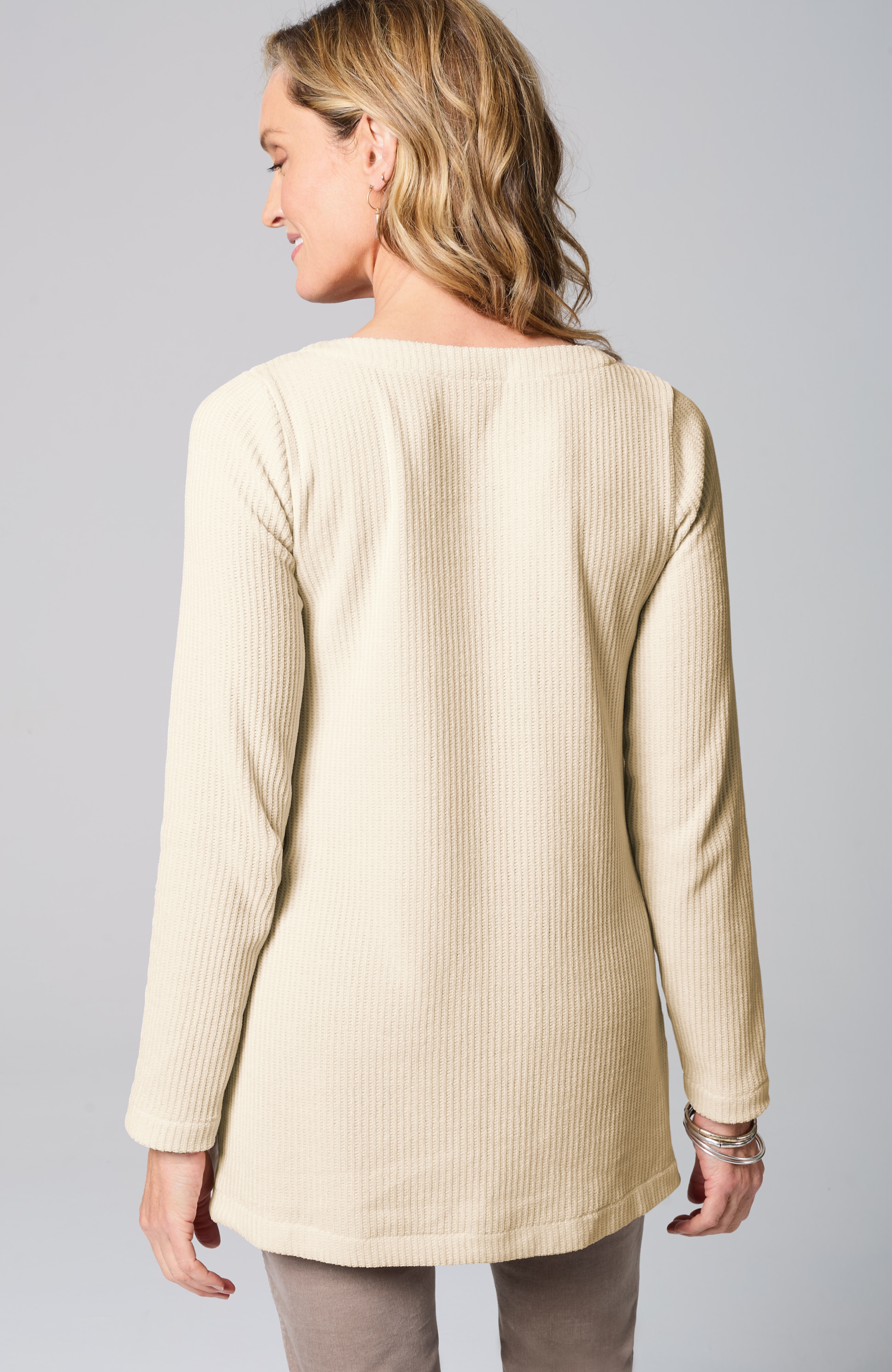 wearever boat-neck chenille tunic