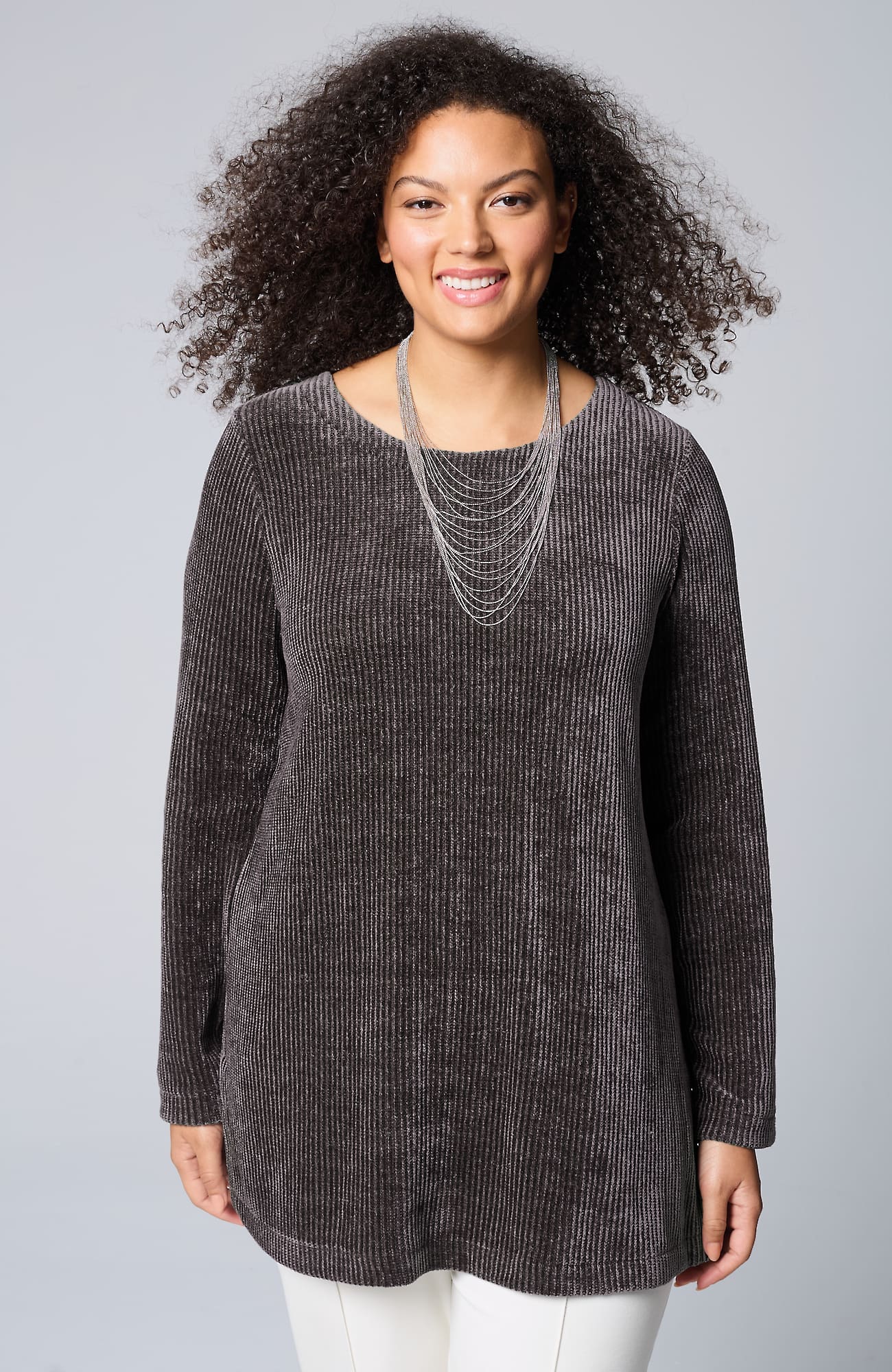JJILL J.JILL WEAREVER BOAT-NECK CHENILLE TUNIC