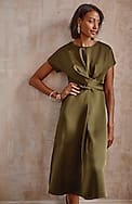 wearever satin wrap-waist dress