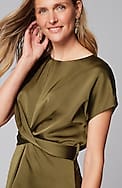 wearever satin wrap-waist dress