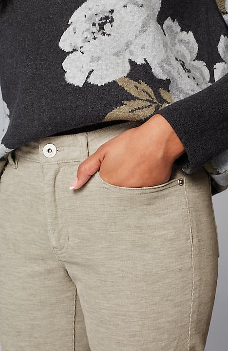 heathered-cord relaxed boyfriend jeans