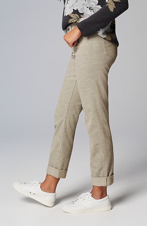 heathered-cord relaxed boyfriend jeans