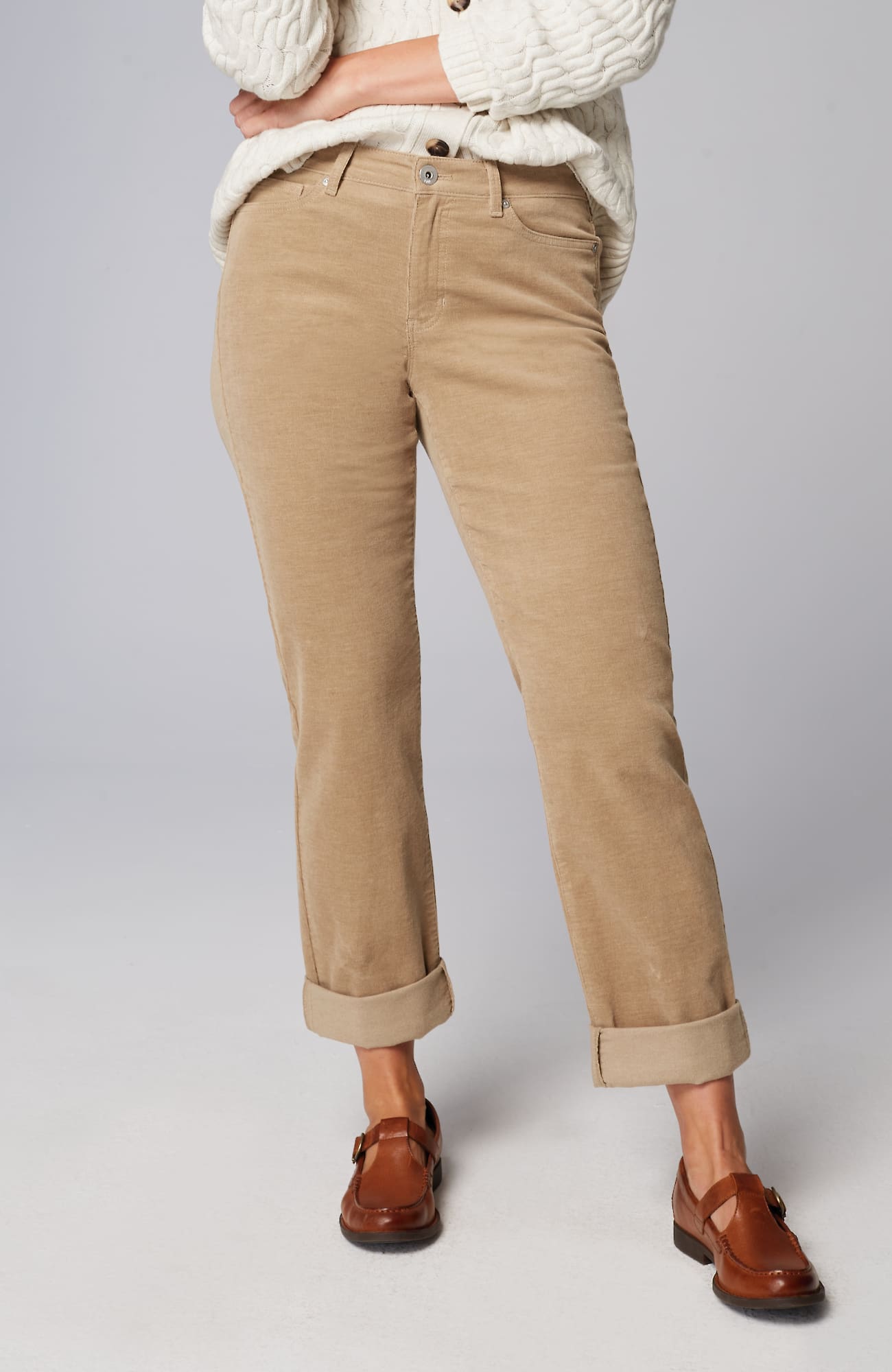 Jjill J.jill Heathered-cord Relaxed Boyfriend Jeans In Camel Heather