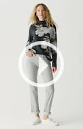 heathered-cord relaxed boyfriend jeans