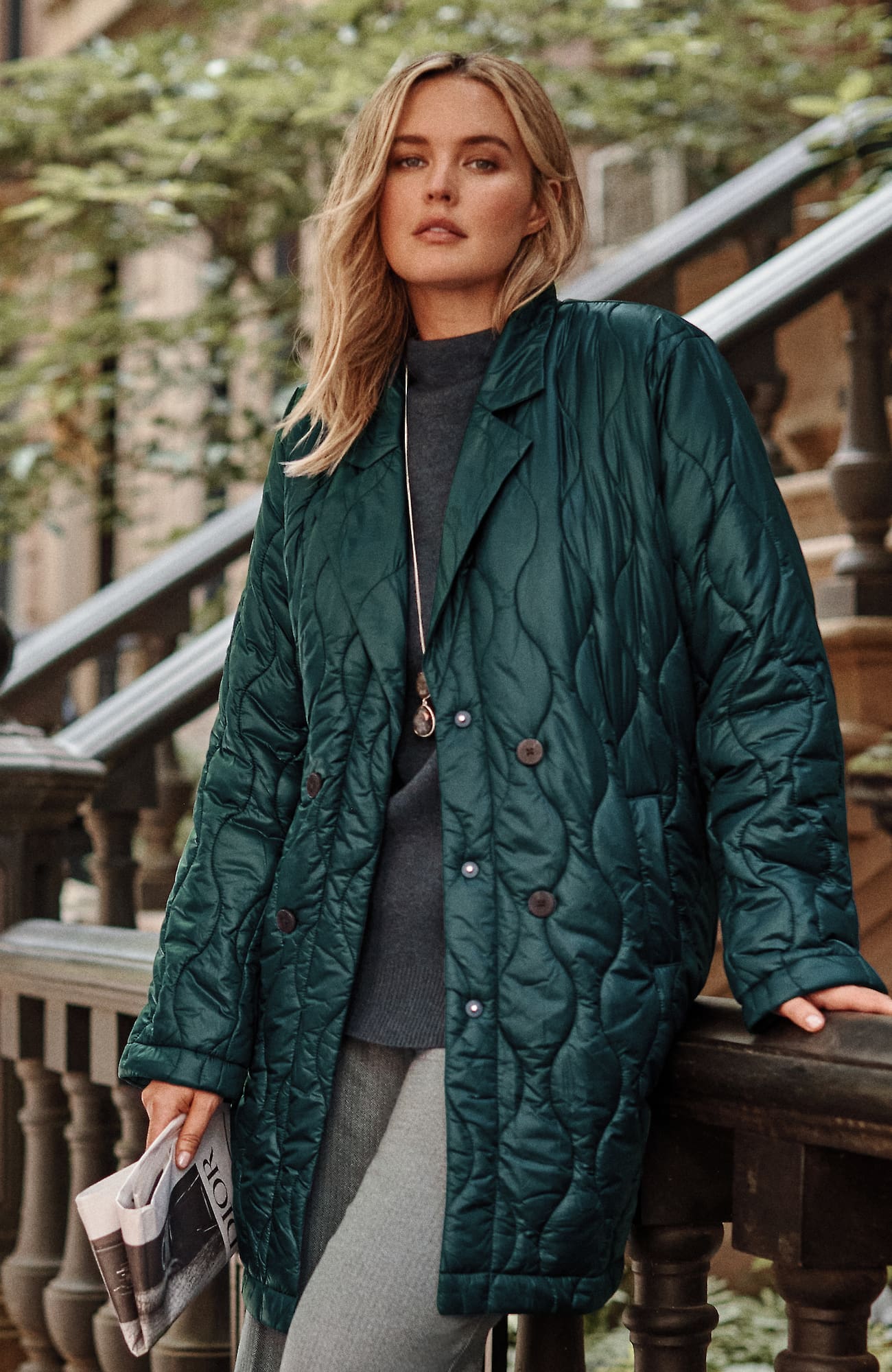 Jjill J.jill Quilted Puffer Coat In Dark Teal