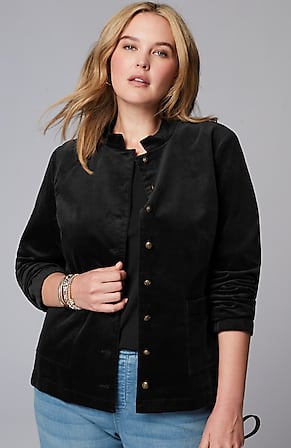 Image for Velveteen-Stretch Military Jacket
