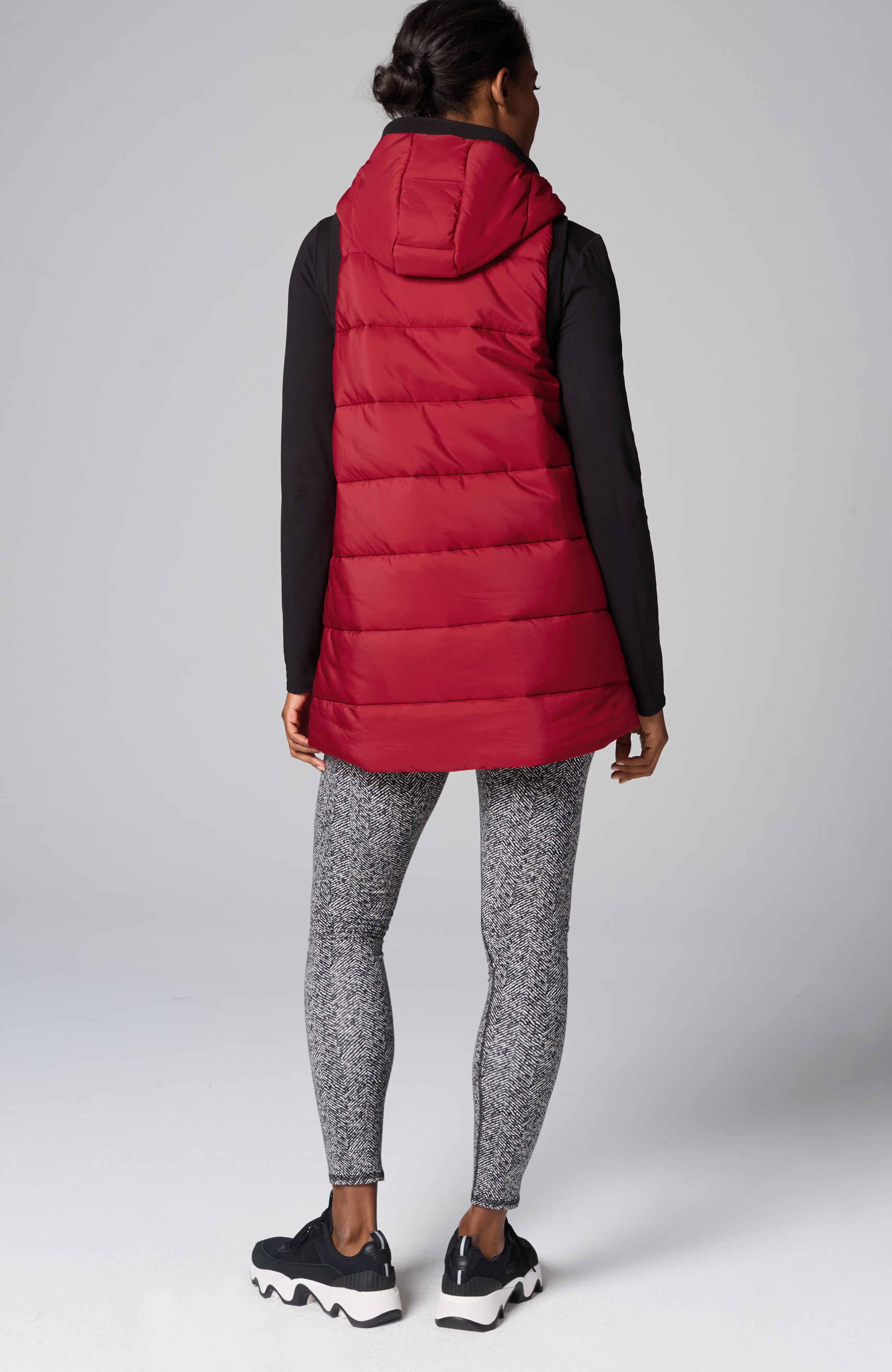  | Fitted Puffer Gilet-BACK-S①-9 Zara Womens Faux Leather Black Gilet Oversized Puffer Vest