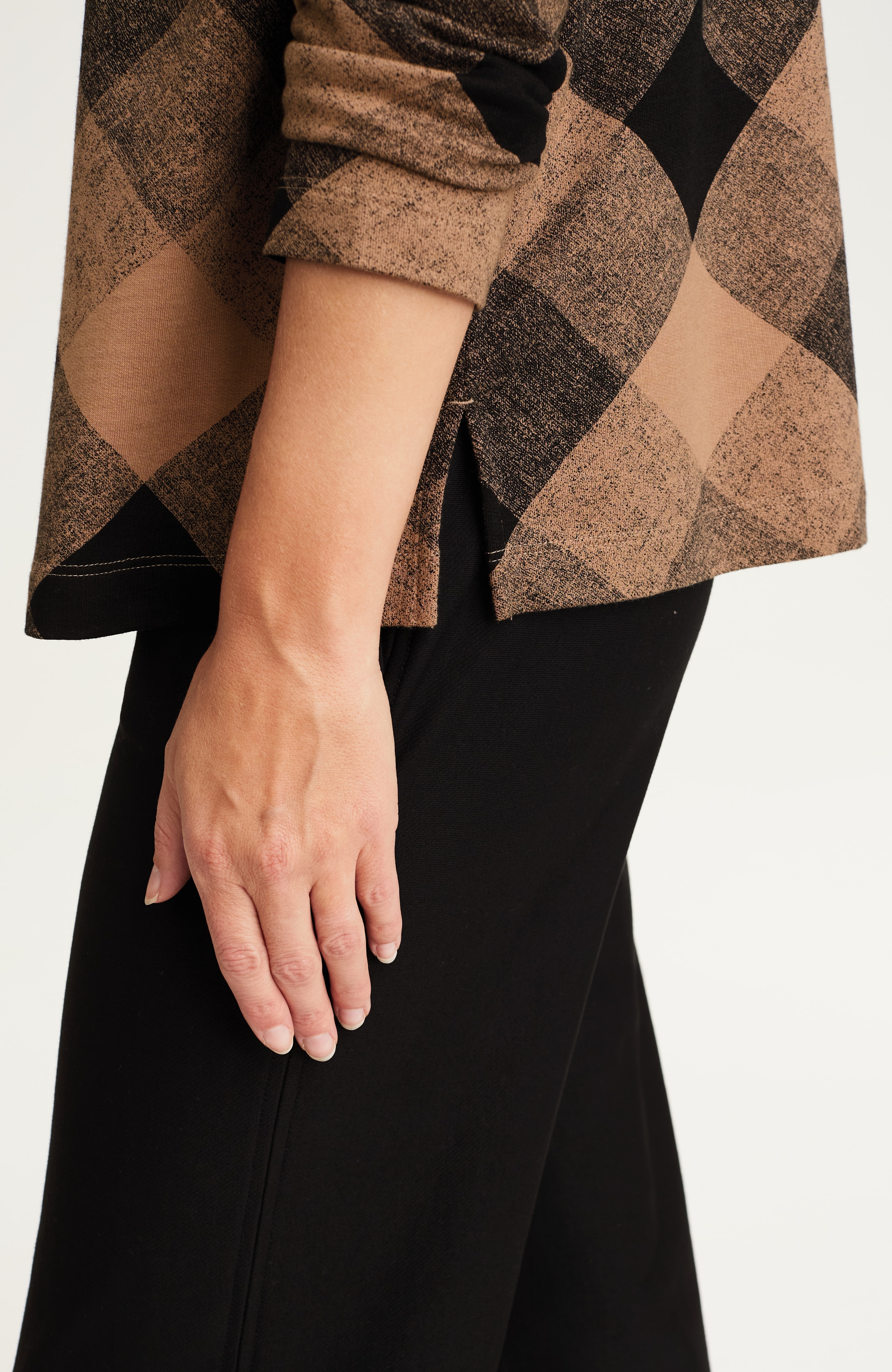 fit french terry plaid sweatshirt