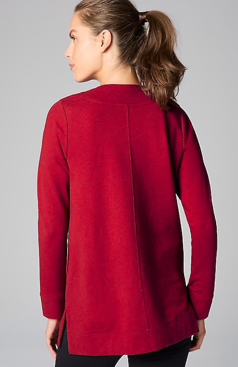 fit tweeded french terry side-slit tunic