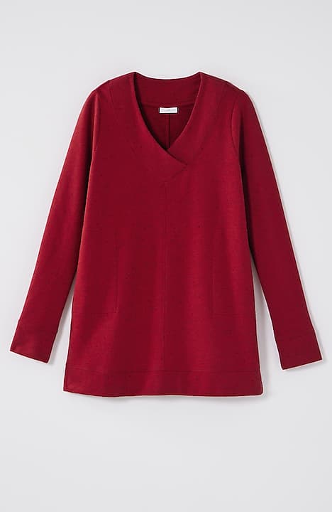 fit tweeded french terry side-slit tunic