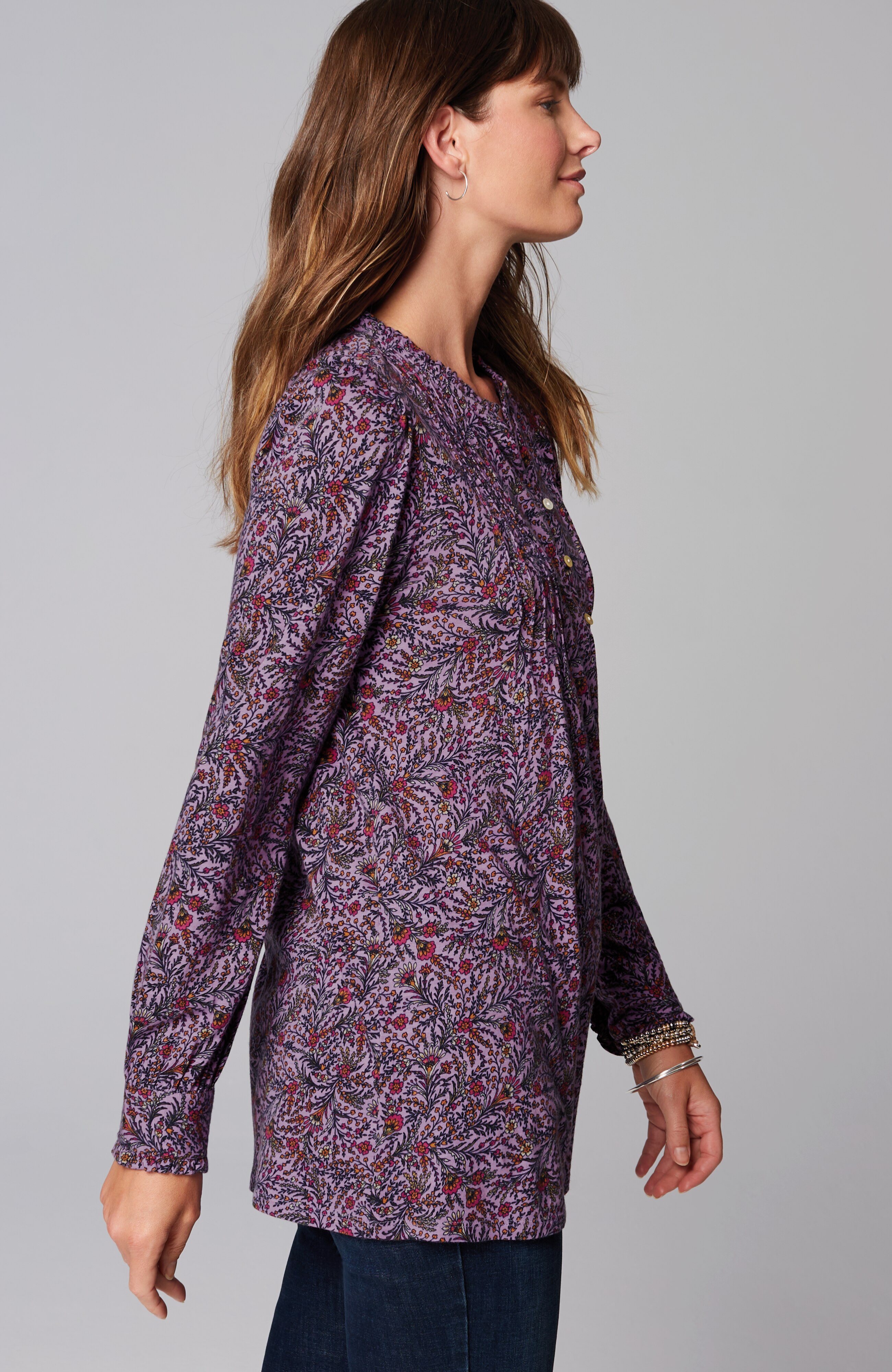 【Alumu】jacquard design 2way tunic tops Women's Tunic Tops - Long, Casual Tunic Shirts for Women