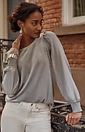velour mixed-media top