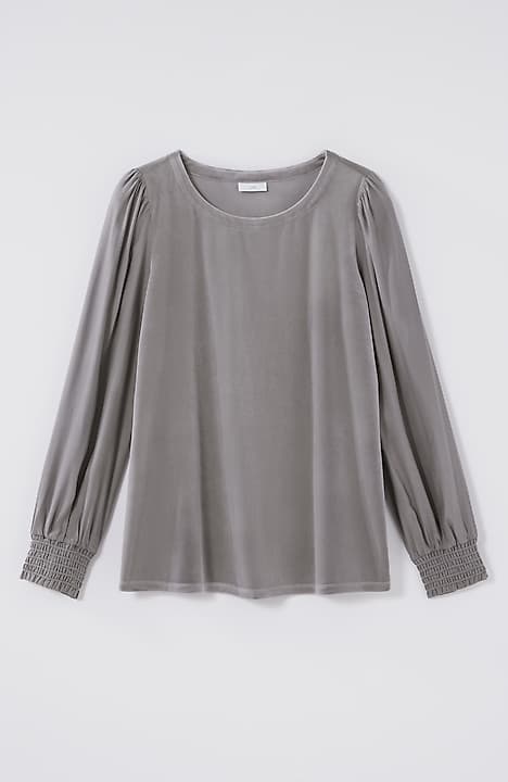 velour mixed-media top