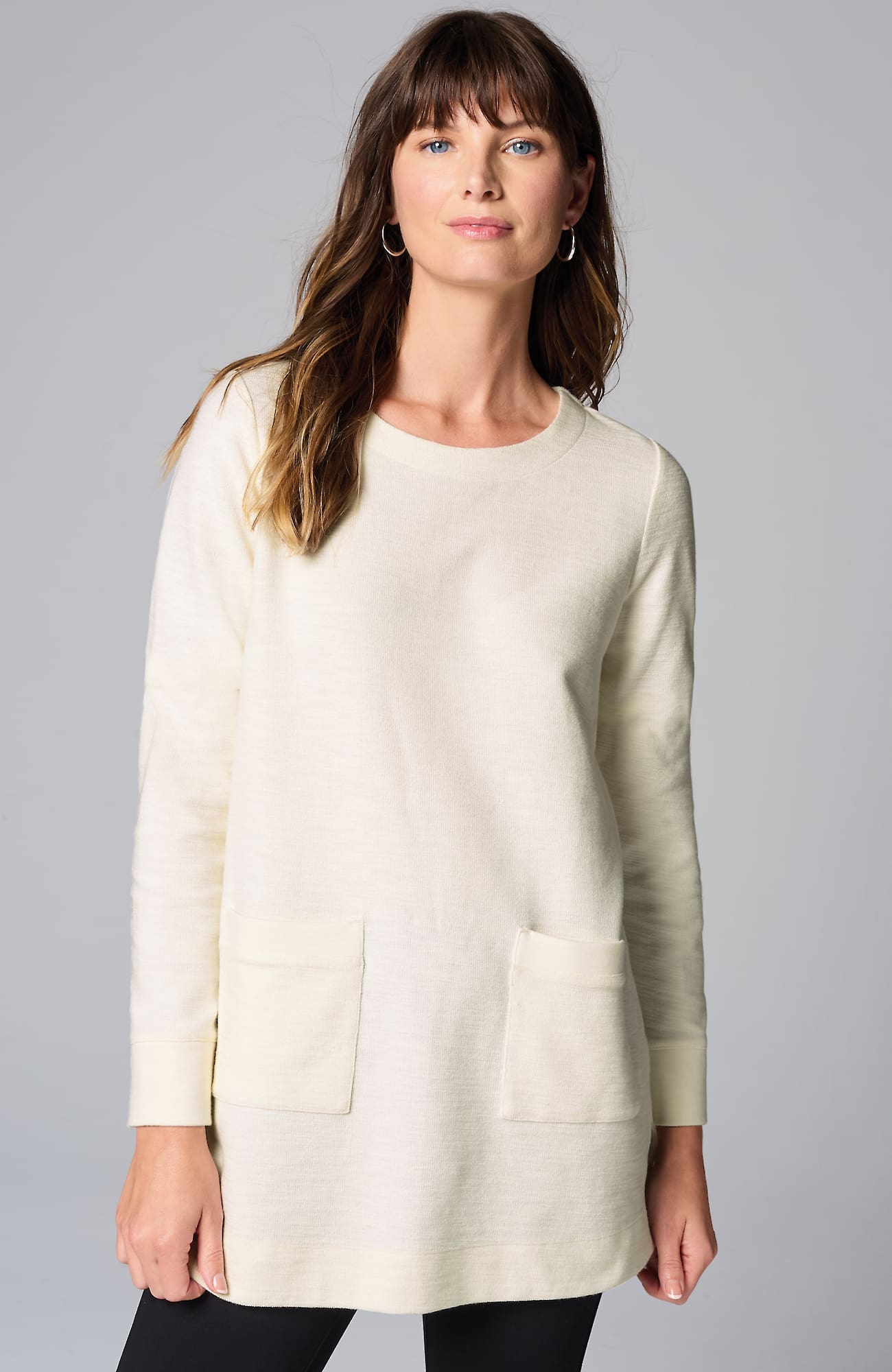 JJILL J.JILL TEXTURED PATCH-POCKET TUNIC