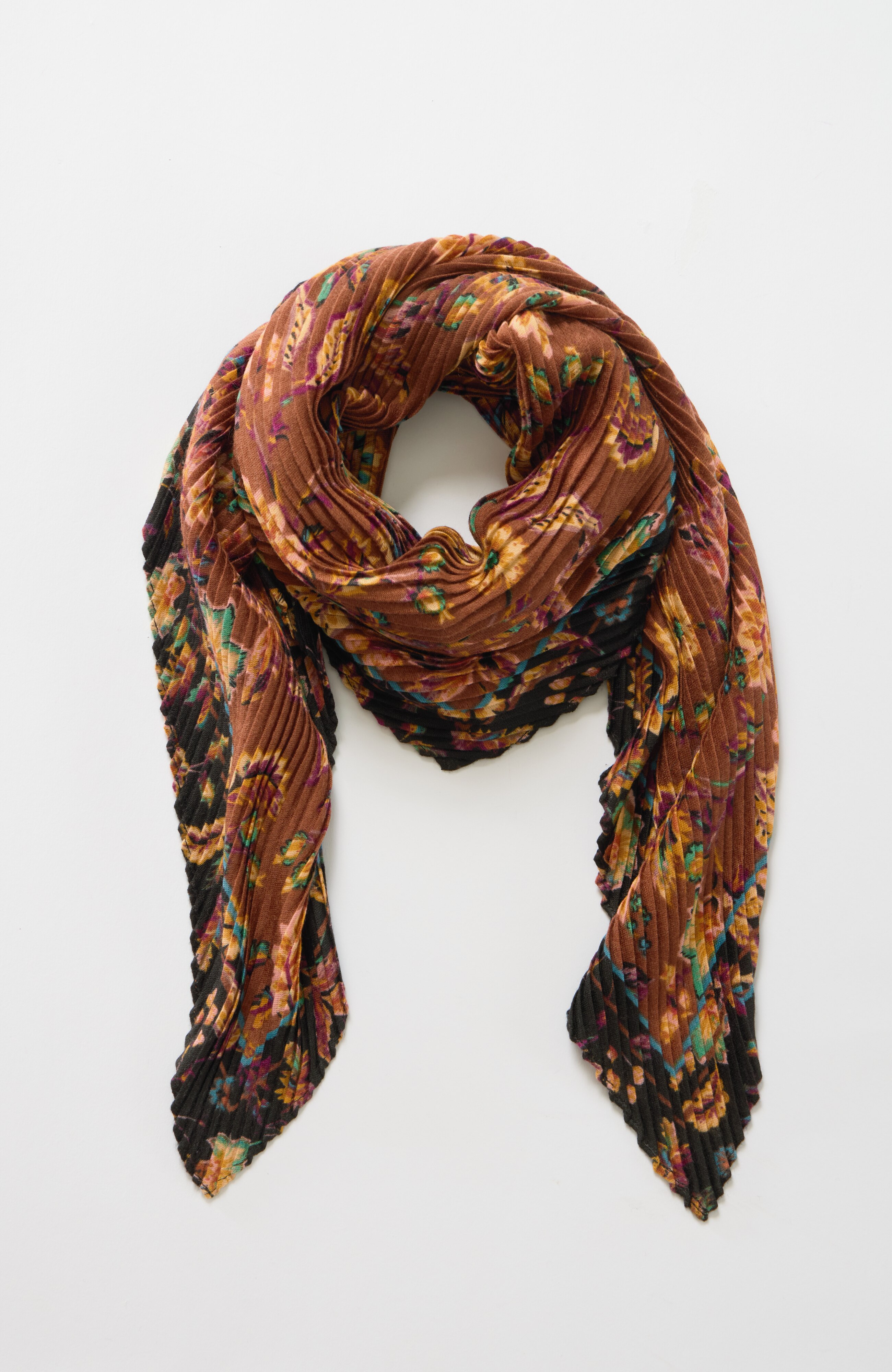 pleated square scarf