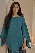 italian bouclé asymmetric poncho