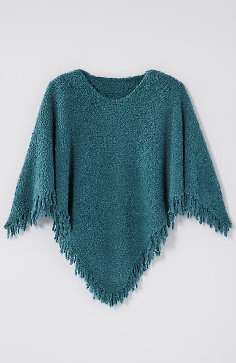 italian bouclé asymmetric poncho