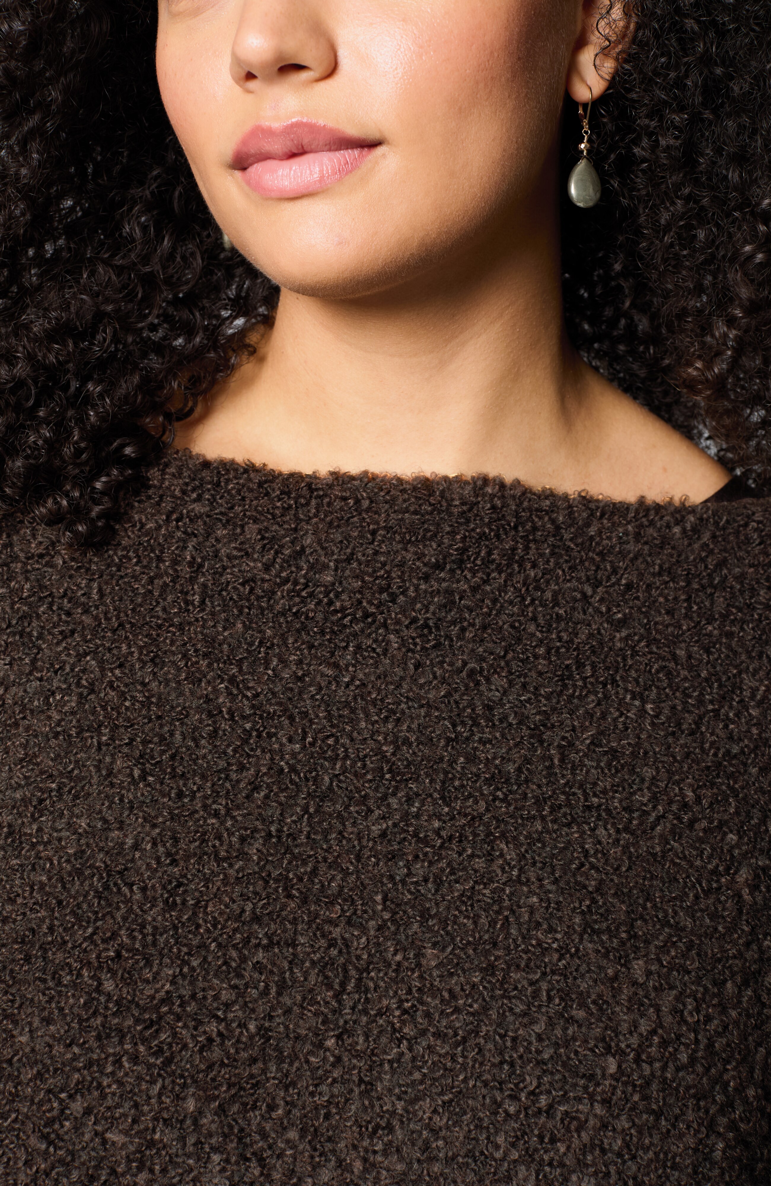 italian bouclé asymmetric poncho