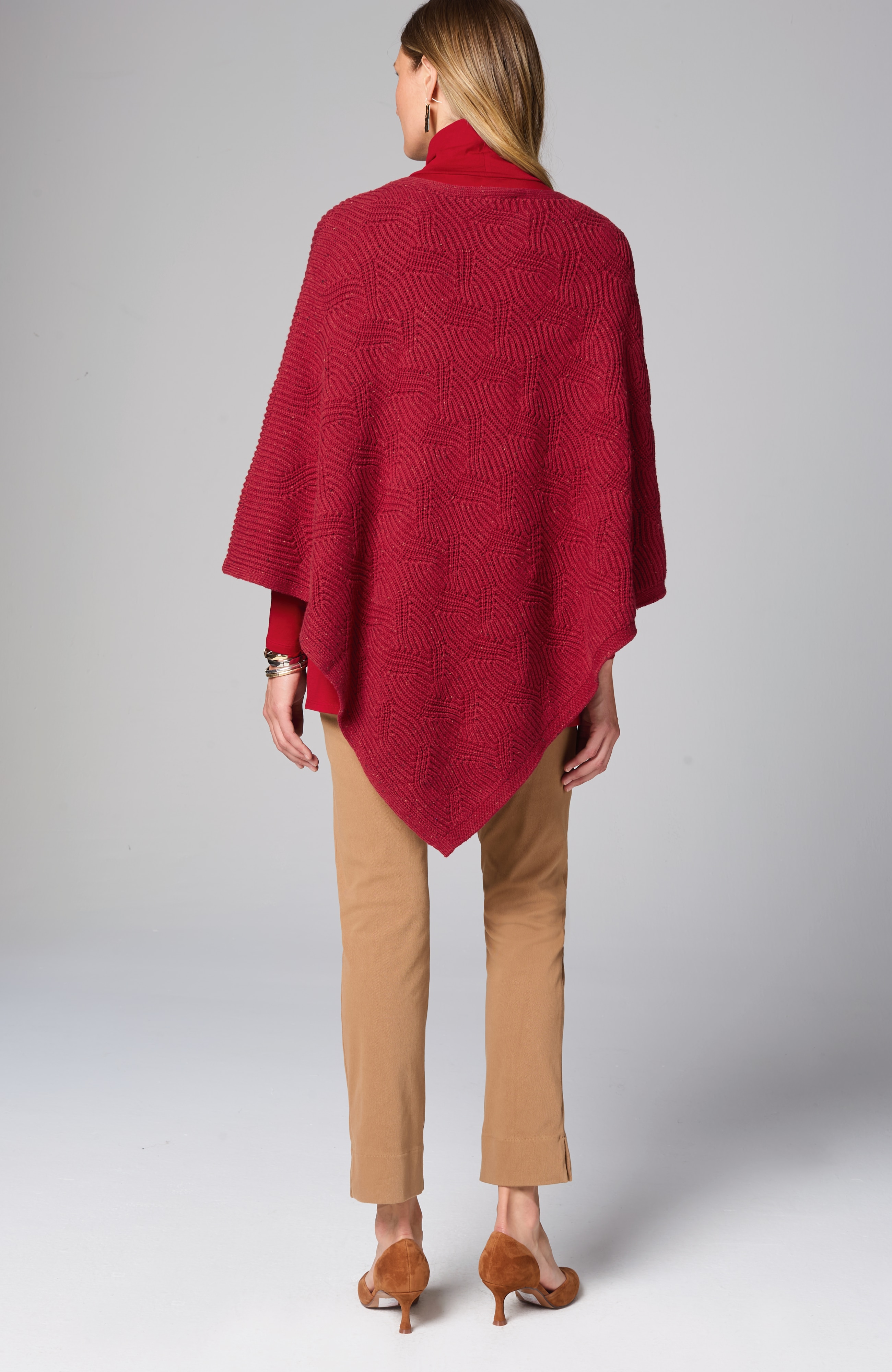 Womens Hooded Poncho Pure White Cashmere Wool | AJJAYA