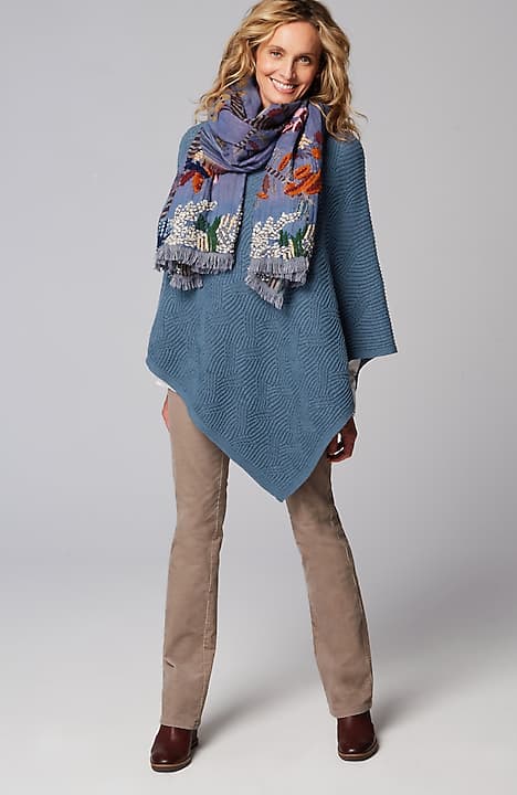 asymmetric knit poncho