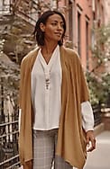 luxe rib-trimmed knit ruana