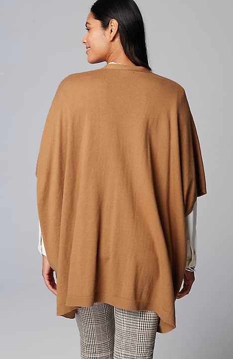 luxe rib-trimmed knit ruana