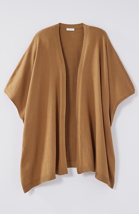 luxe rib-trimmed knit ruana