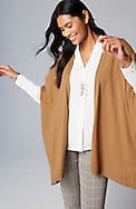 luxe rib-trimmed knit ruana