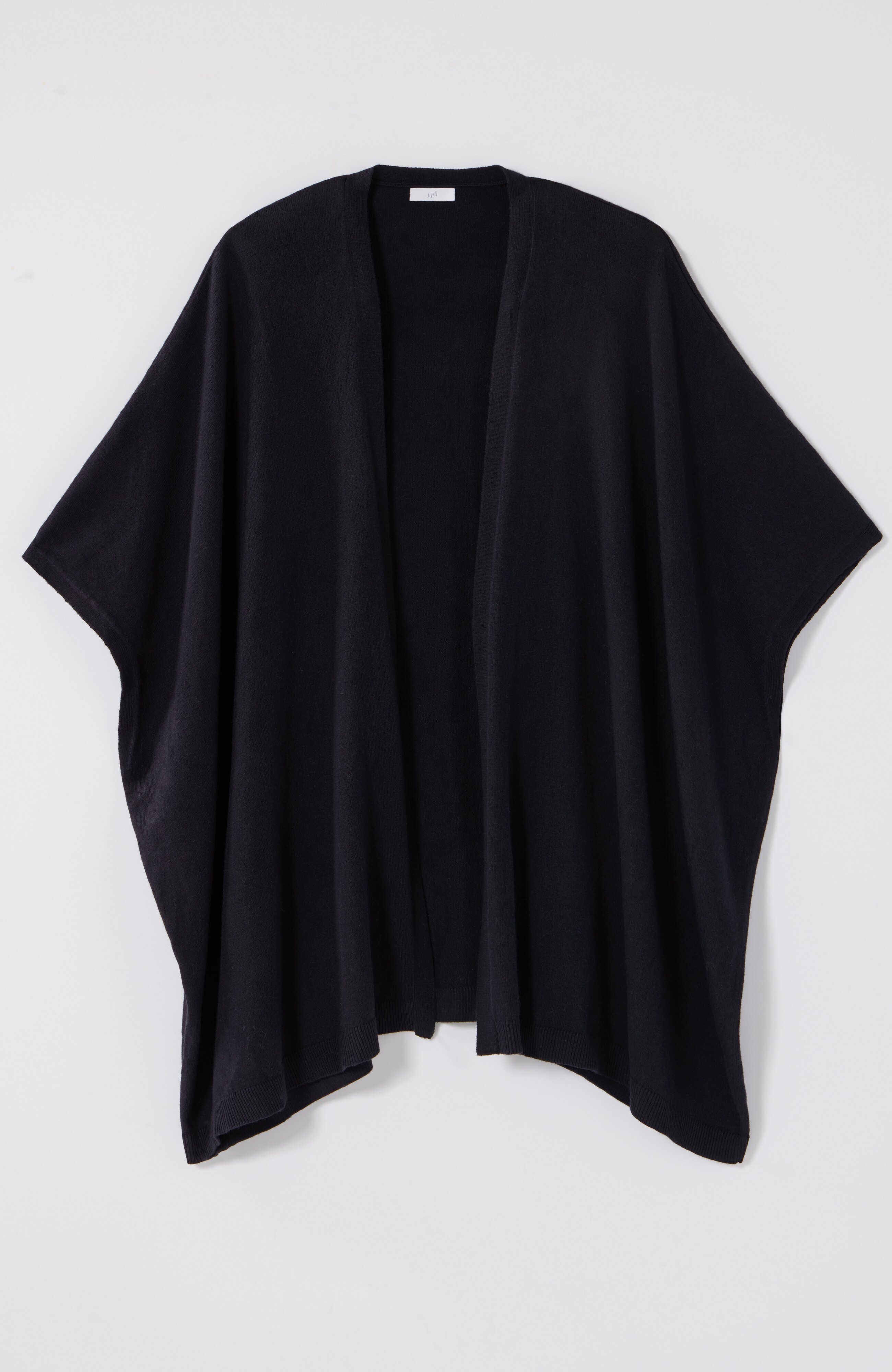 luxe rib-trimmed knit ruana