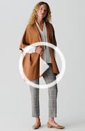 luxe rib-trimmed knit ruana