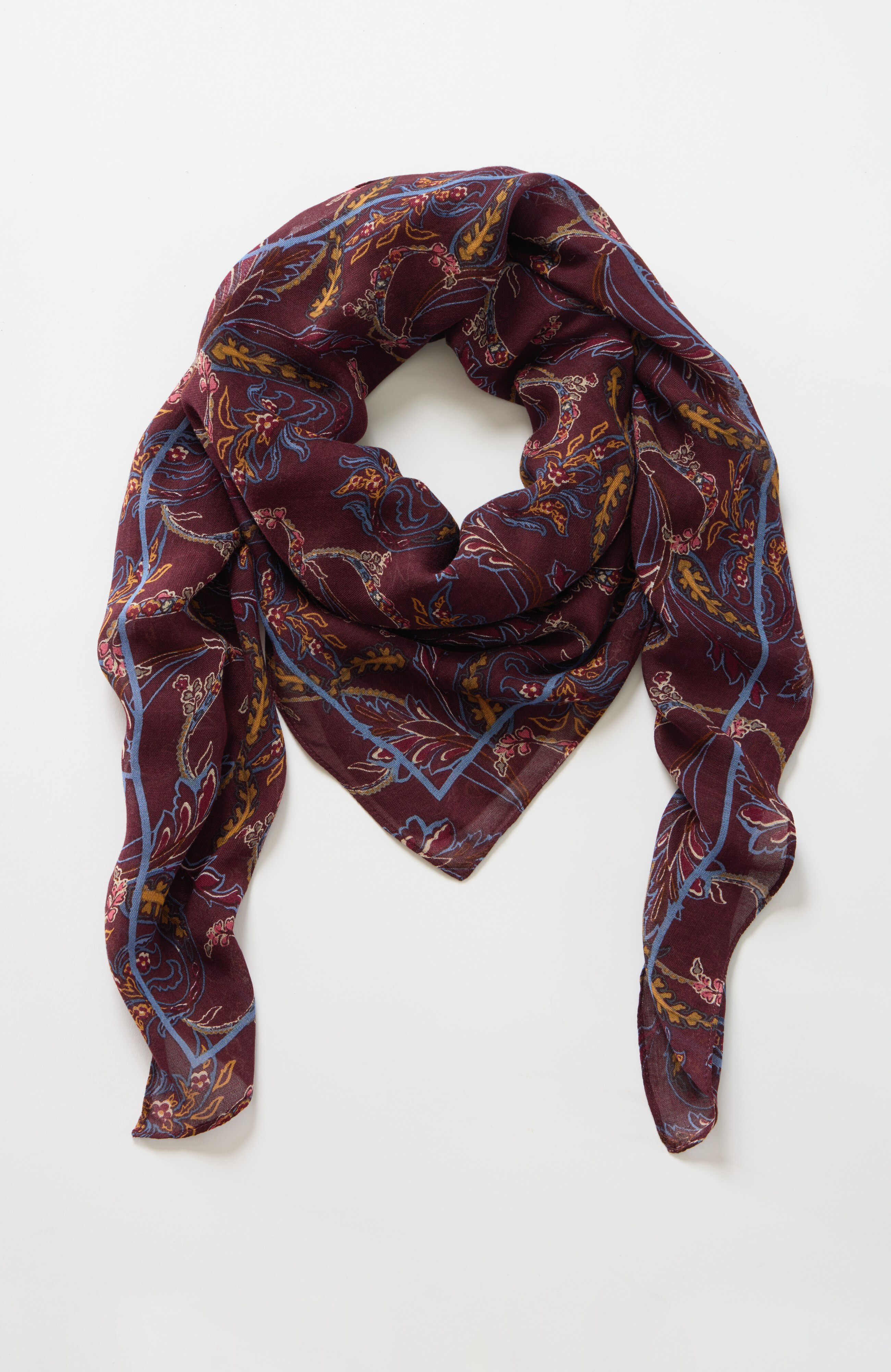 lightweight printed square scarf