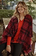 cozy plaid blanket ruana