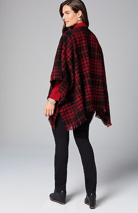 cozy plaid blanket ruana